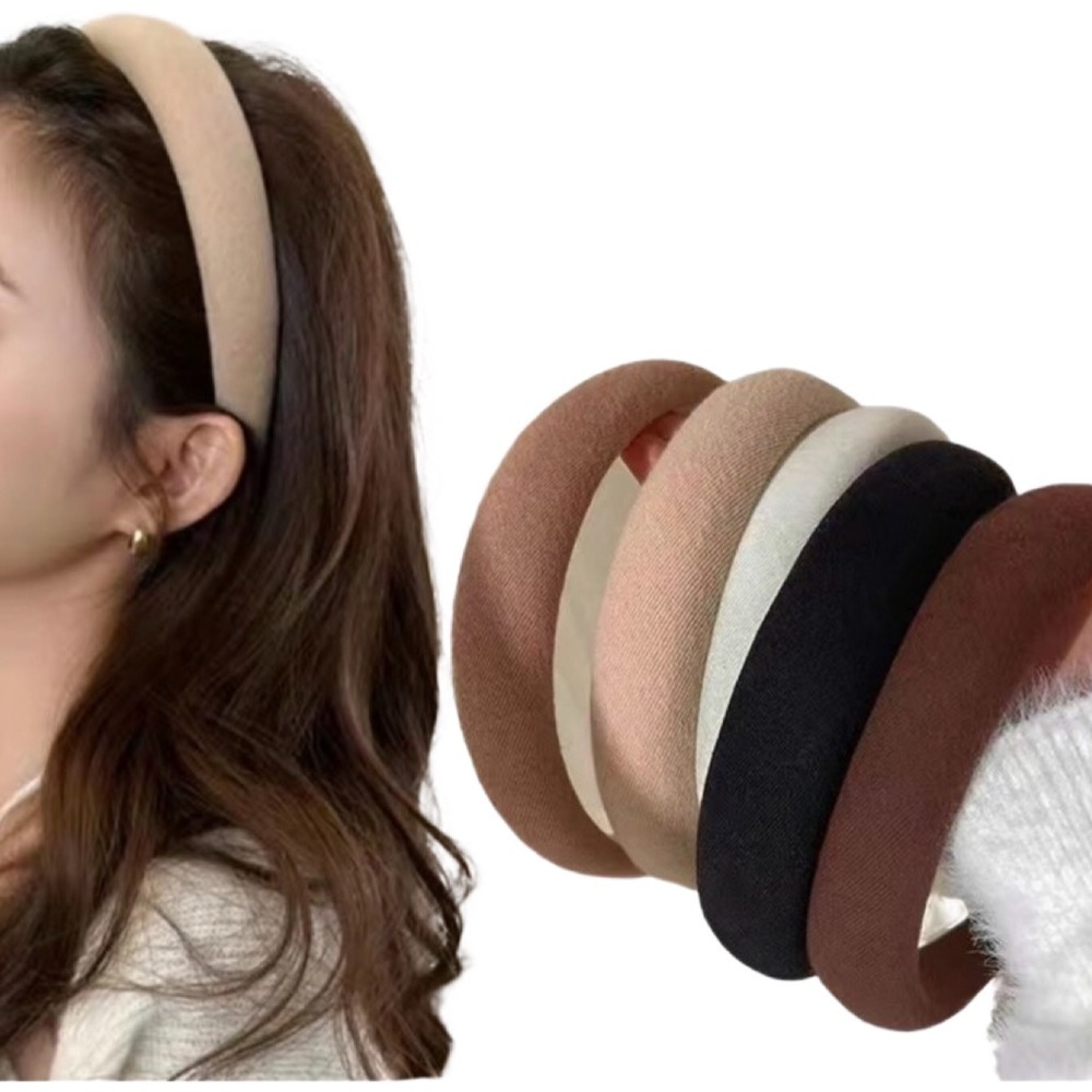 NWT Padded Fabric Headband in Light Coffee